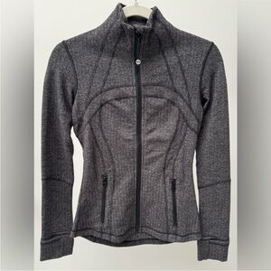 Lululemon houndstooth charcoal gray zip up jacket